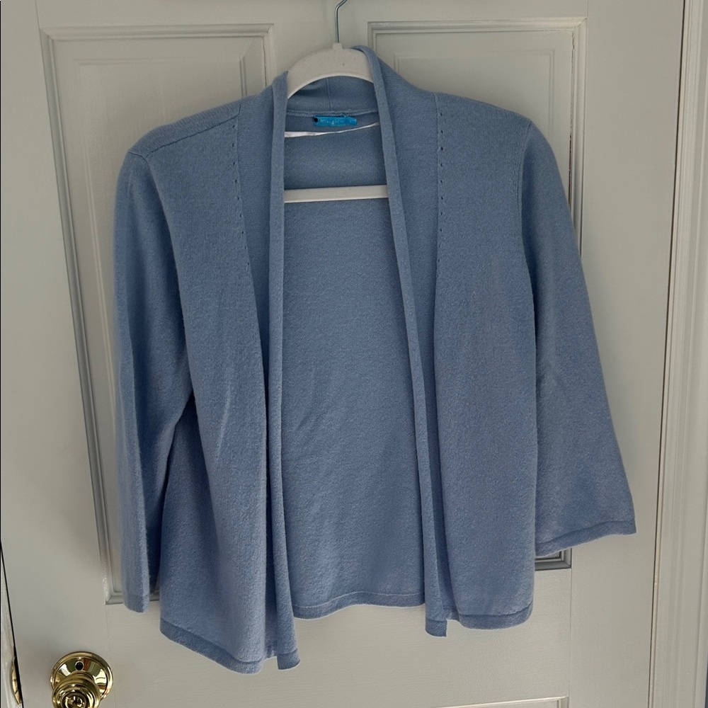 J. McLaughlin Pale Blue Open-Front Women's Cashmere Cardigan, EUC! sz S $298